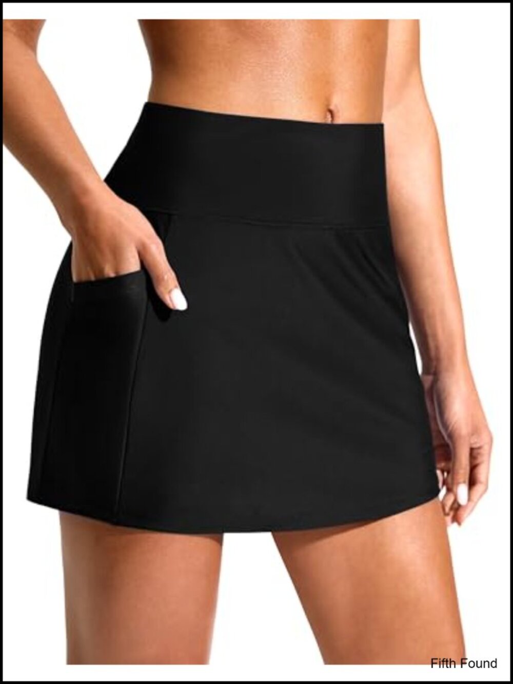 High Waisted Swim Skirt with Pockets Boxer Liner Chlorine Resistant